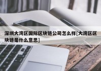 深圳大湾区国际区块链公司怎么样[大湾区区块链是什么意思]